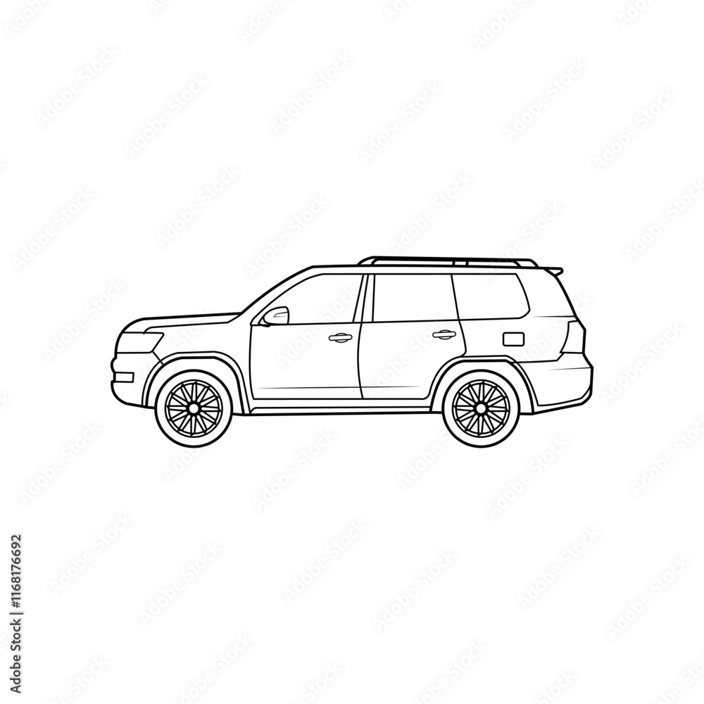 Fototapeta premium car outline on white background