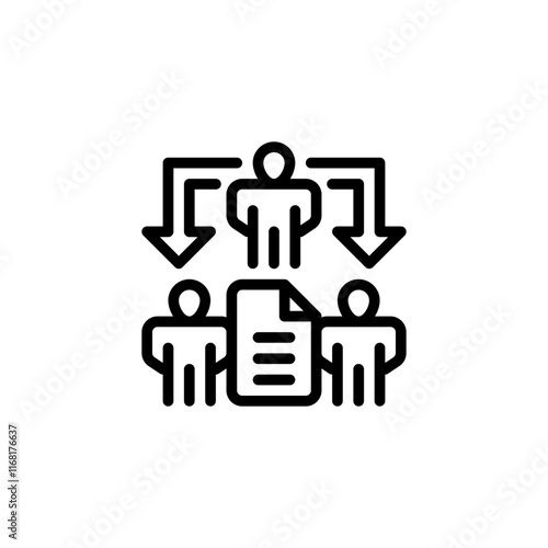 Delegation Task Line Icon. linear style sign for mobile concept and web design. Outline vector icon.