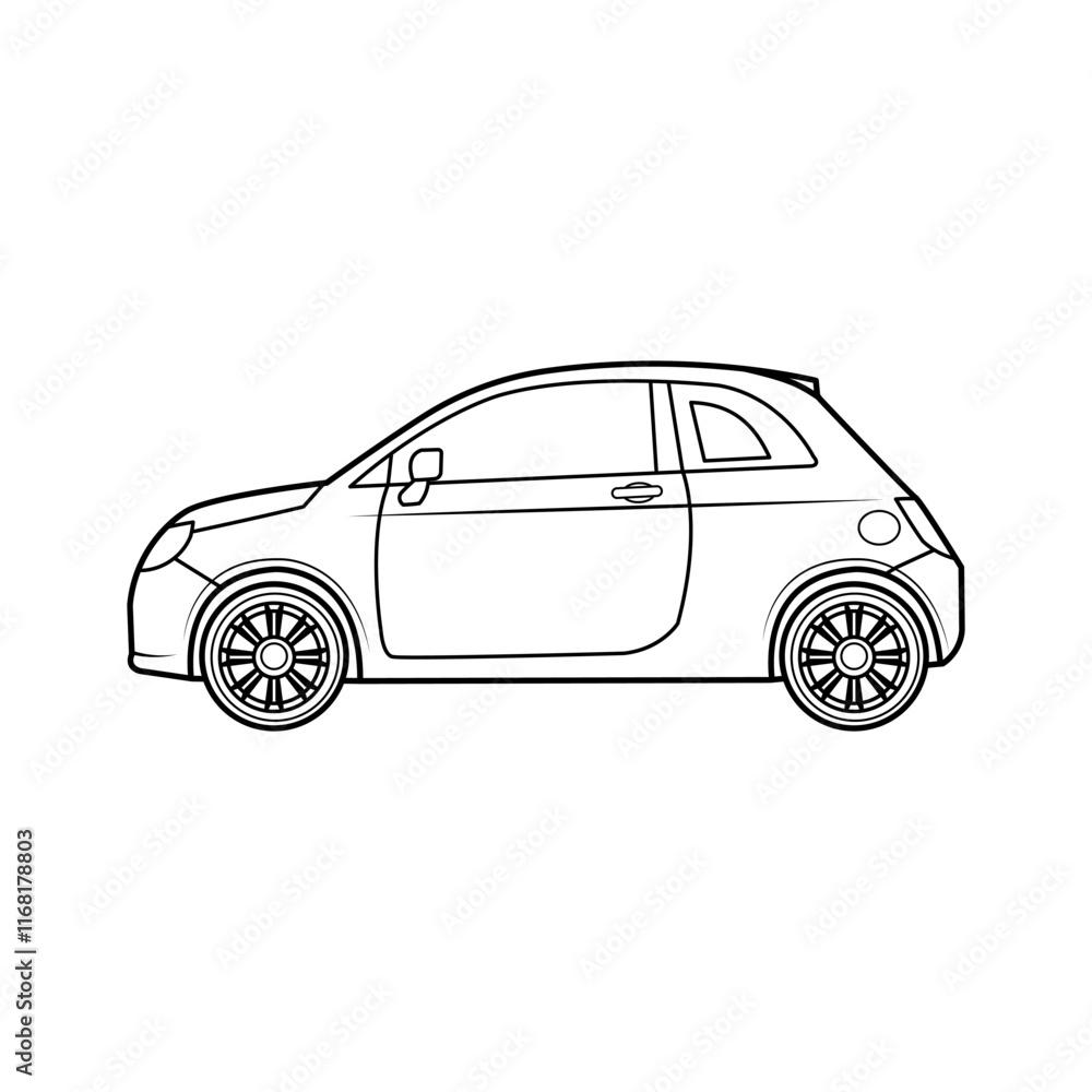Naklejka premium car outline on white background
