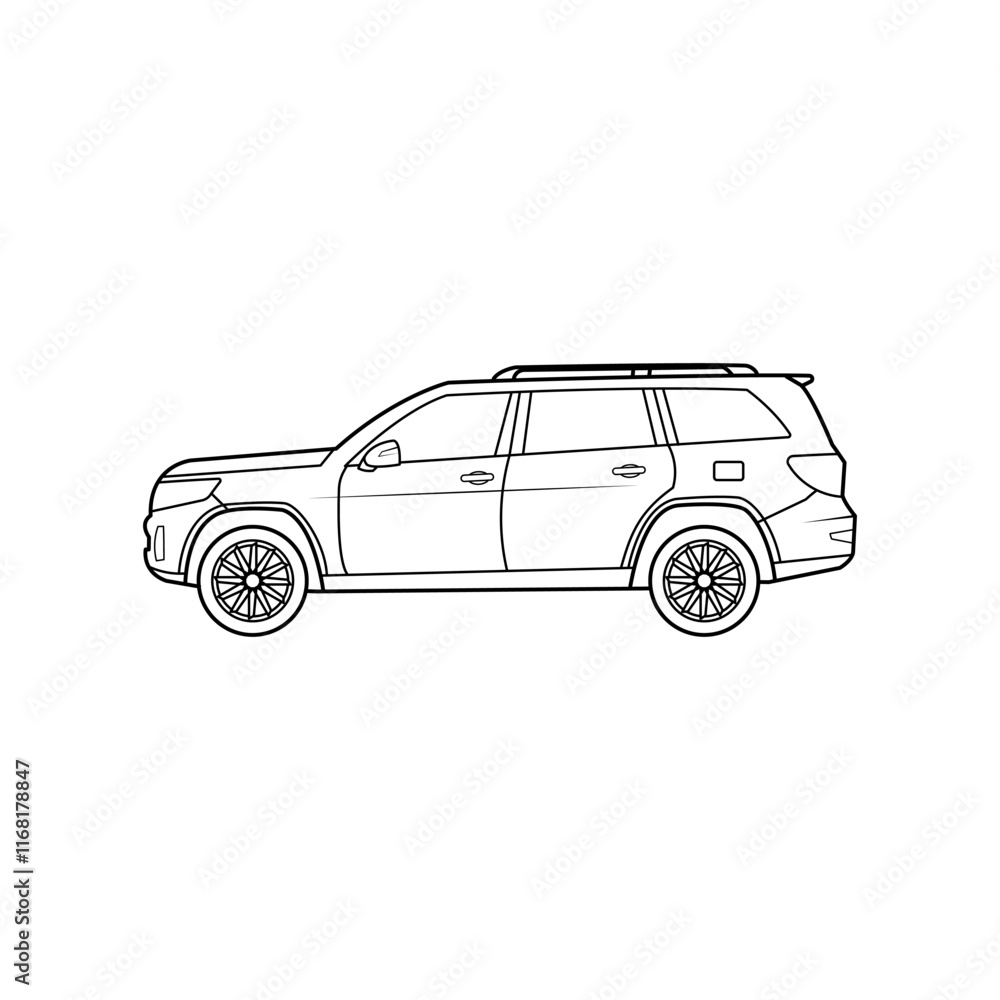 Fototapeta premium car outline on white background