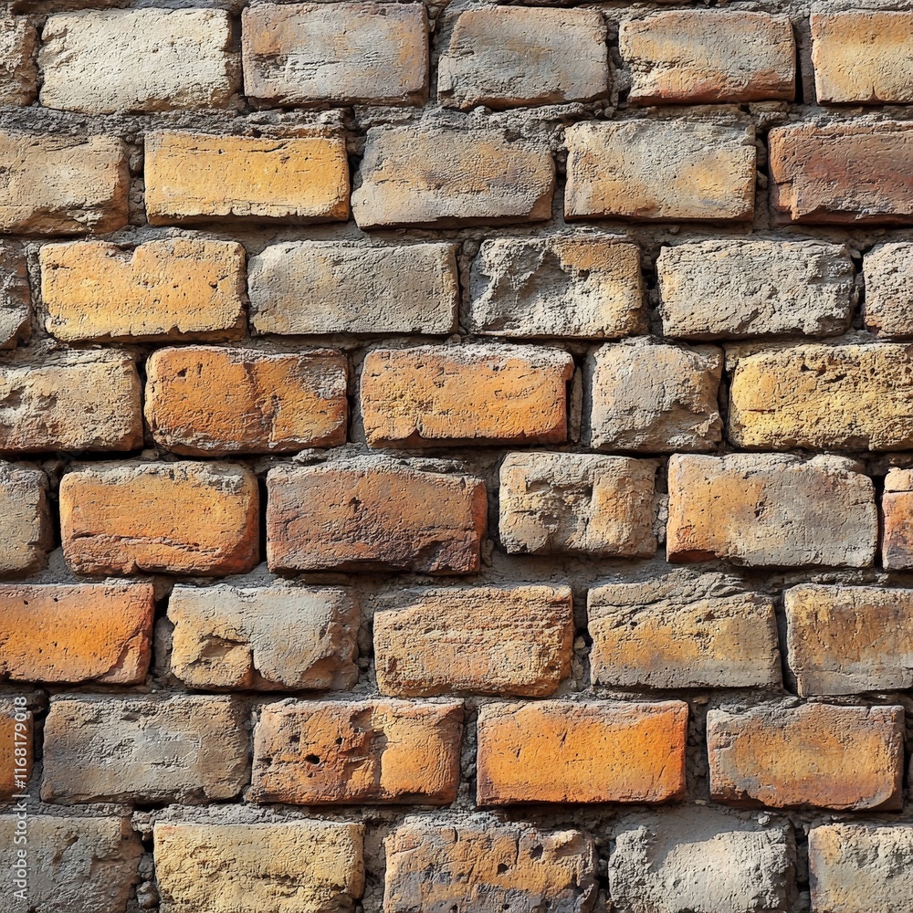 Fototapeta premium A rustic brick wall serves as textured backdrop