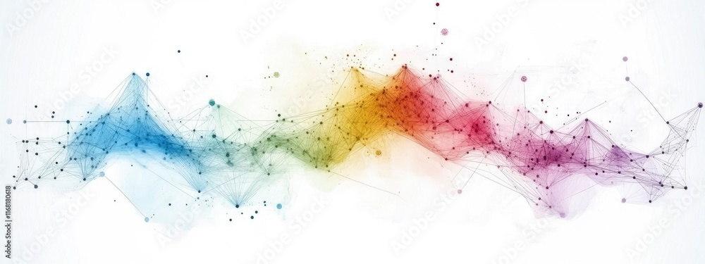 Fototapeta premium Colorful abstract digital wave representing data visualization and modern technology in a dynamic artistic style