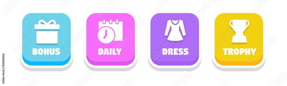 set of icons and buttons about games and business set of icons and buttons about games and business