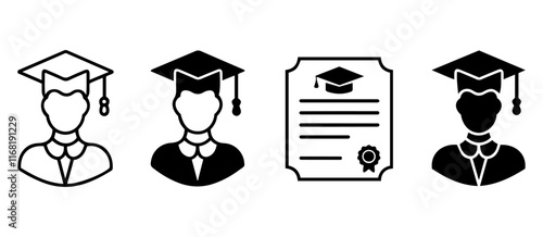 Vector Simple graduation themed icons set.