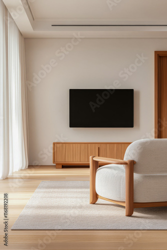 Wallpaper Mural Elegant living room with modern furniture and natural light flowing in from large windows Torontodigital.ca