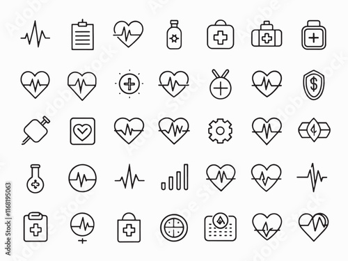 Vital Signs Icon for Health Monitoring