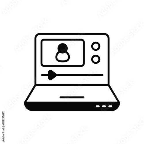 Webinars icon isolated on a white background. Vector illustration.