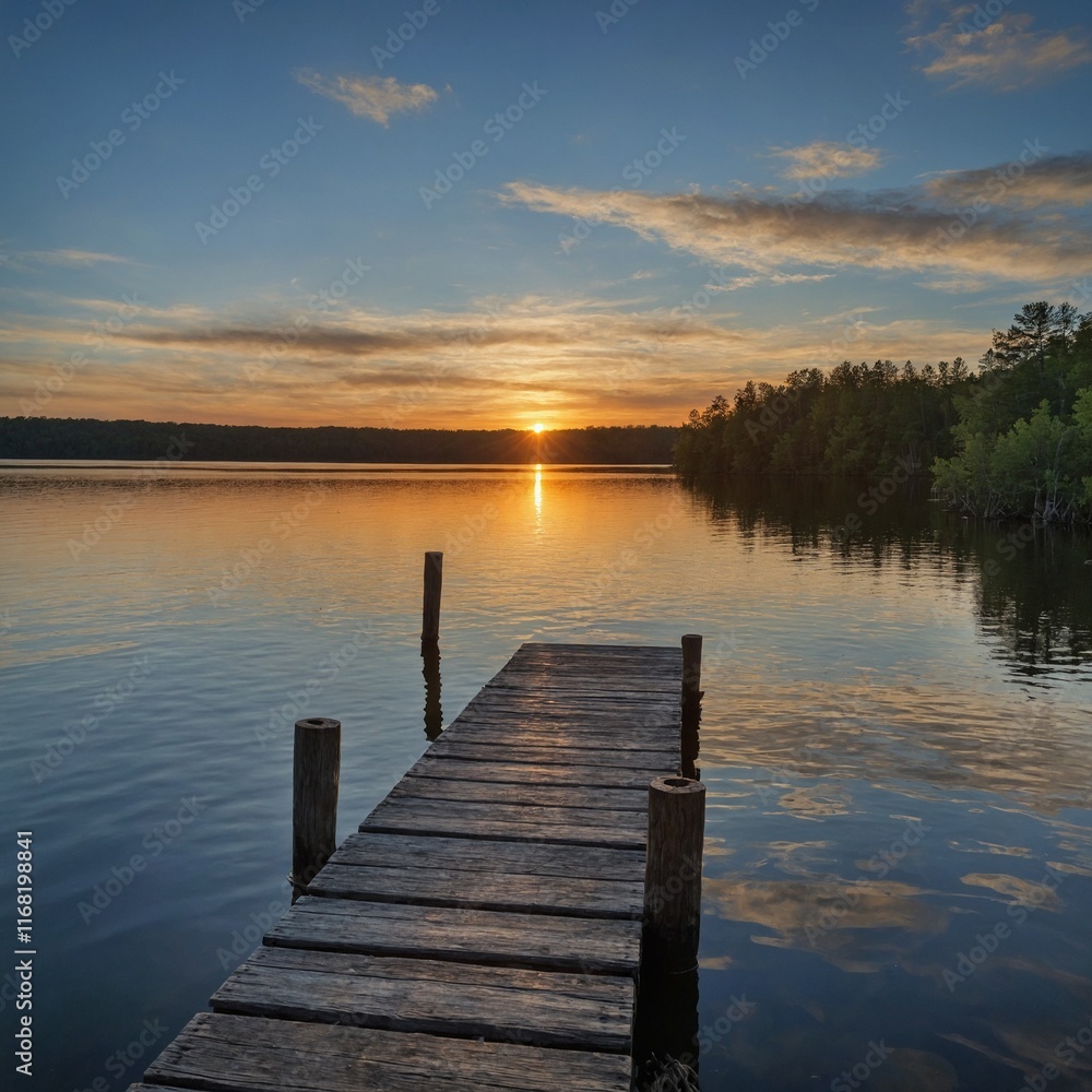 Fototapeta premium pier at sunset