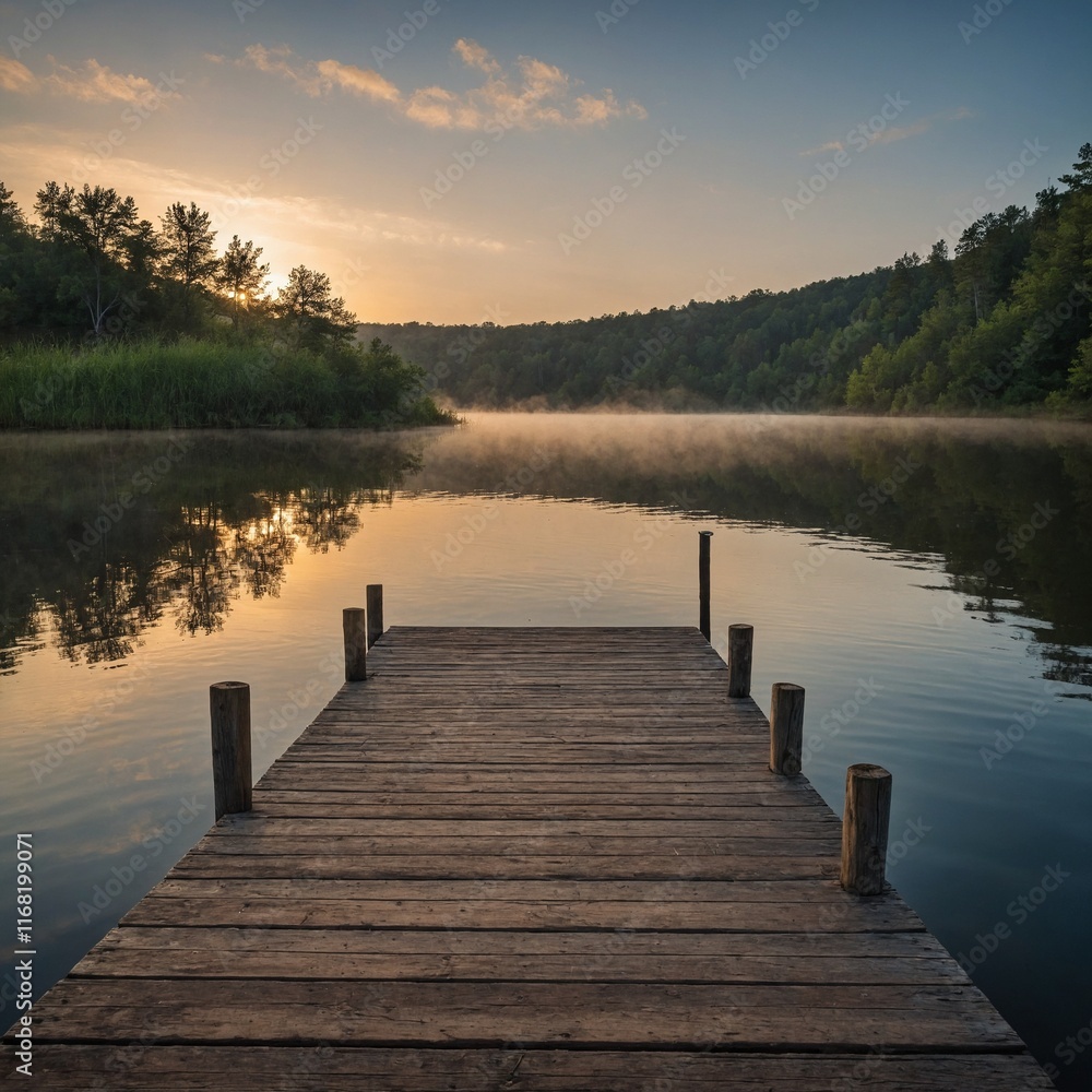 Obraz premium sunset on the lake