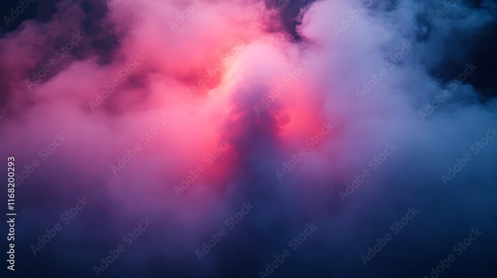 Naklejka premium Ethereal Pink and Blue Cloudscape: A Dreamlike Atmospheric Artwork