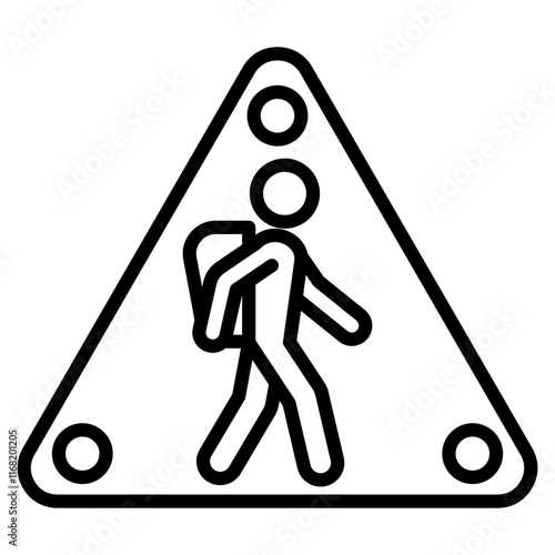 school zone sign single icon