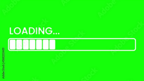 Simple White Loading Bar Animation Motion Graphic Green Screen