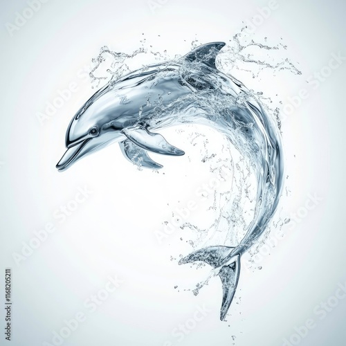 Wallpaper Mural A vibrant and dynamic dolphin leaping gracefully through sparkling water, showcasing its playful nature and elegance Torontodigital.ca