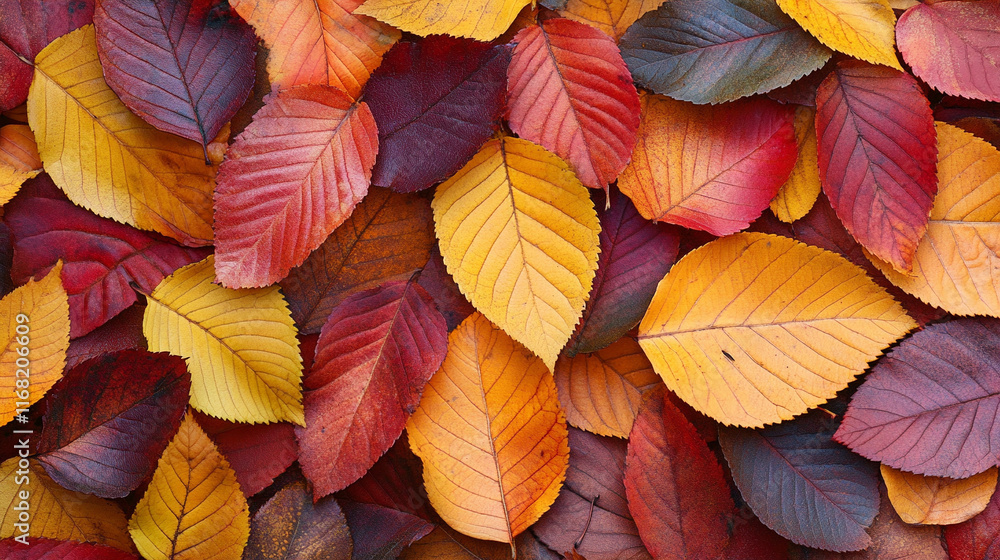 Autumn leaves in vibrant colors create a blurred, chaotic nature background showcasing the beauty and impermanence of fall through soft focus and rich hues
Autumn leaves in vibrant colors create a blurred, chaotic nature background showcasing the beauty and impermanence of fall through soft focus and rich hues