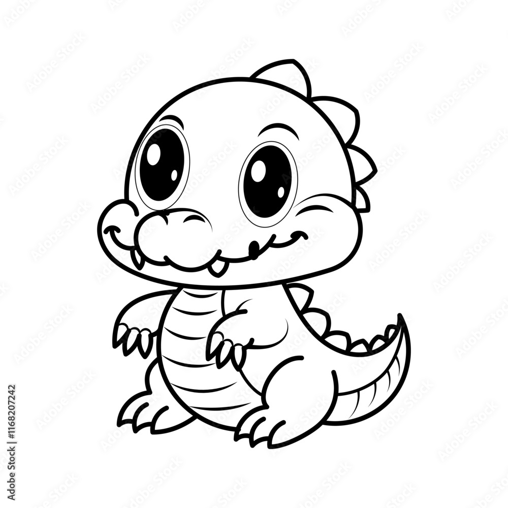 Fototapeta premium cute crocodile on white background