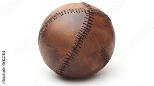 Aged Leather Baseball Hand Stitched Sphere