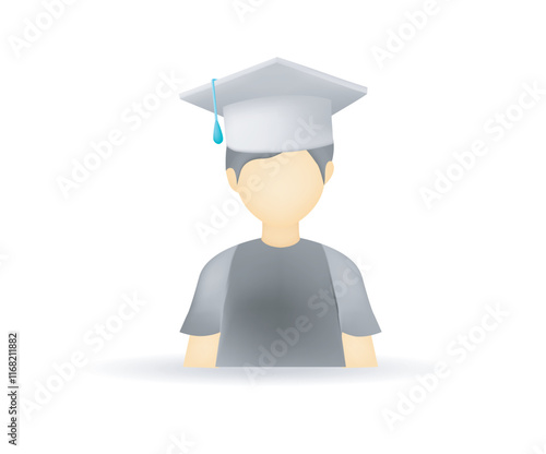 Man with congratulation hat education learning