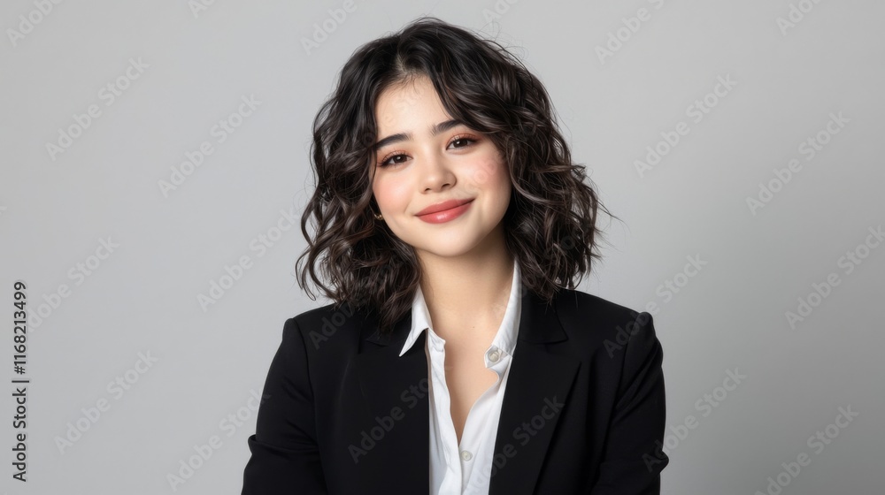 Professional portrait of confident young woman in business attire studio setting lifestyle photography empowerment concept Professional portrait of confident young woman in business attire studio setting lifestyle photography empowerment concept