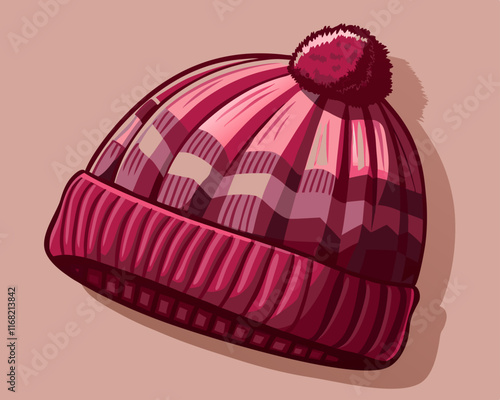 A woolen and knitted pink hat