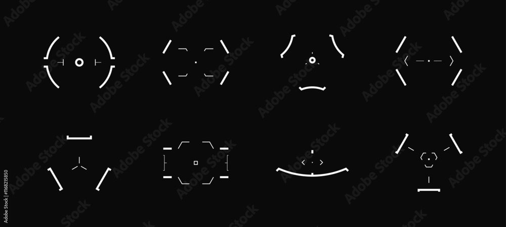 Cyberpunk Design Elements Aims and Sights Collection.