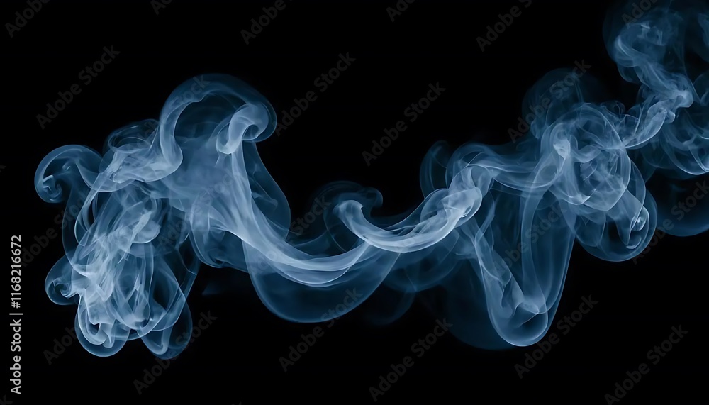 Fototapeta premium Misty Blue Smoke Overlay: Ethereal Atmosphere for Design
