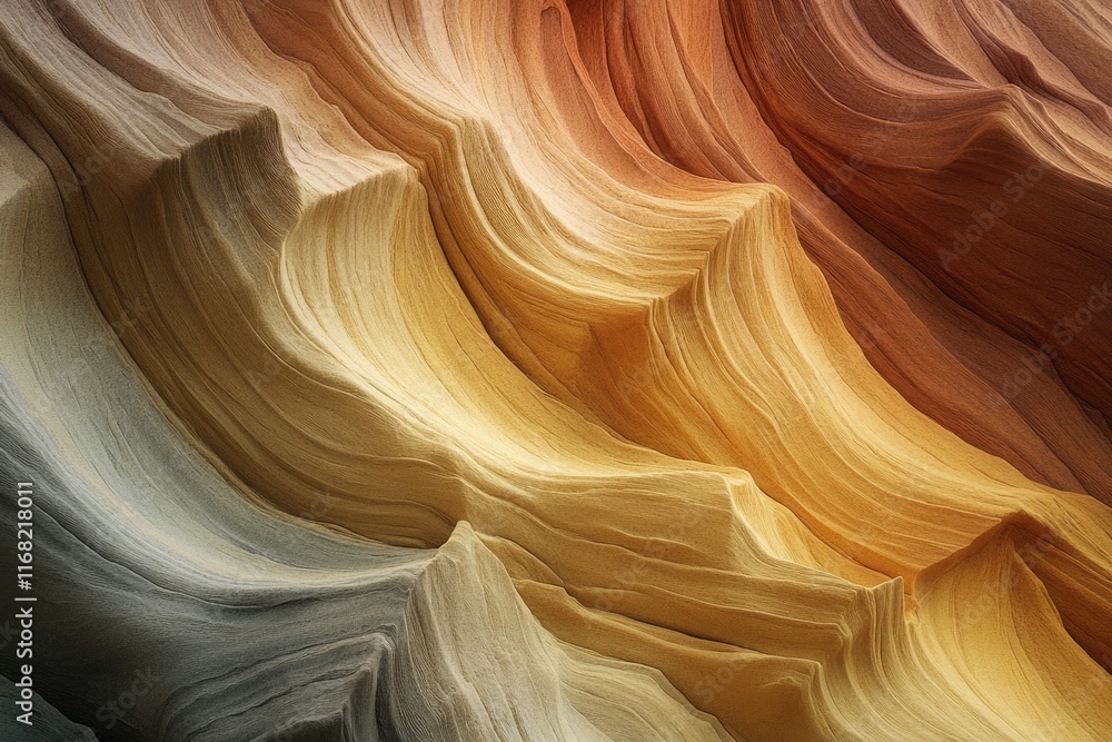 Obraz premium Swirling sandstone formations create a mesmerizing abstract landscape of warm earthy tones.