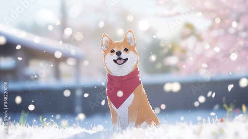 Shiba Inu in Winter Wonderland