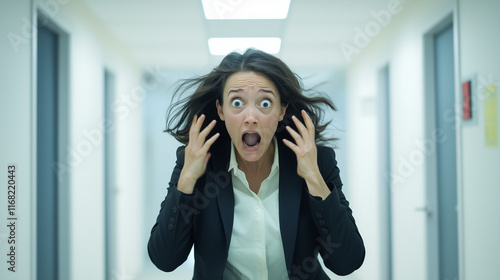 Shocked Businesswoman in Of...