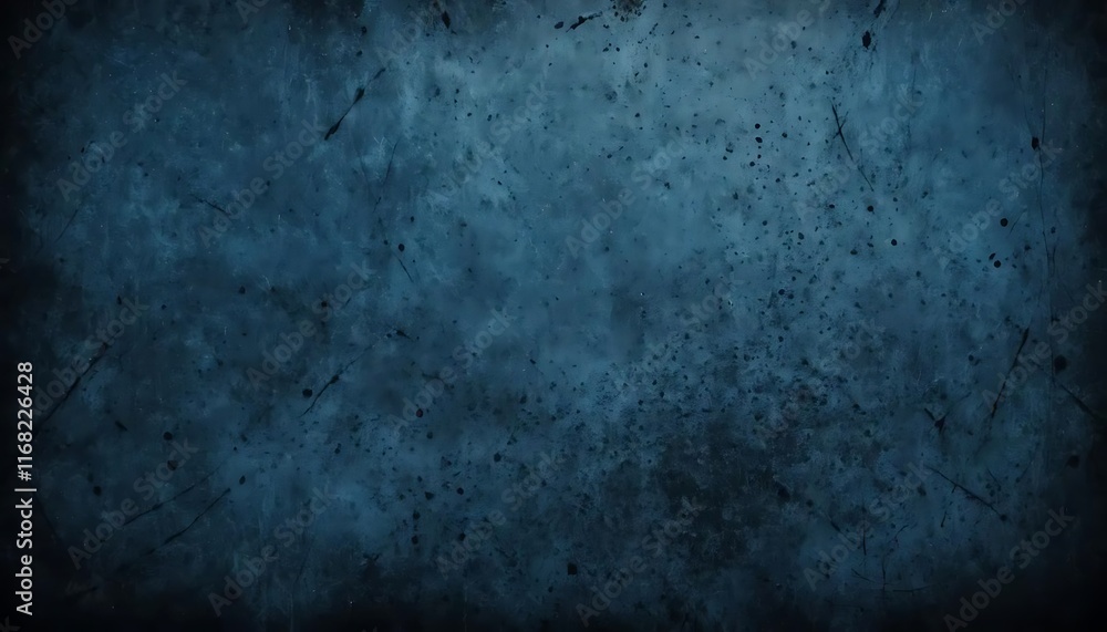 Fototapeta premium Distressed Grunge Texture: Blue Black Gritty Overlay