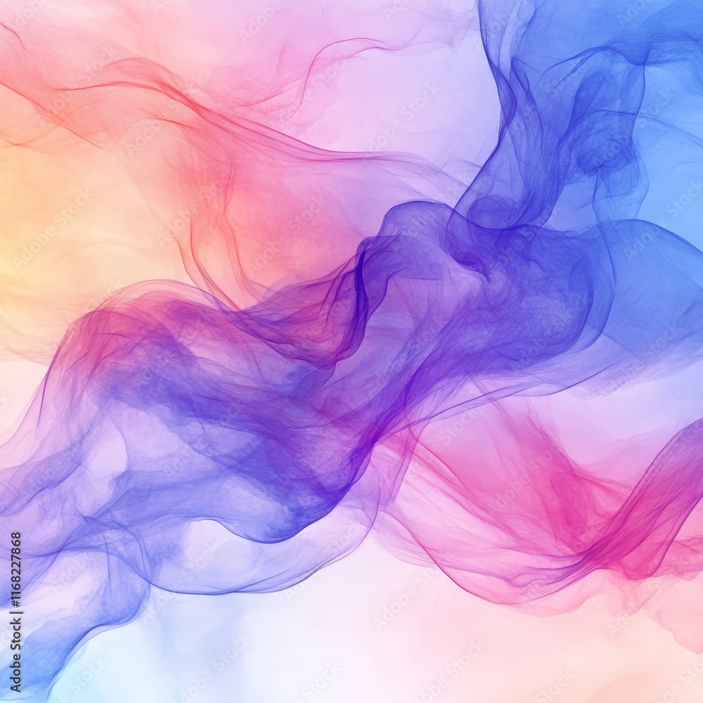 Abstract Watercolor Effect Digital Background with Soft Flow, Generative AI Abstract Watercolor Effect Digital Background with Soft Flow, Generative AI