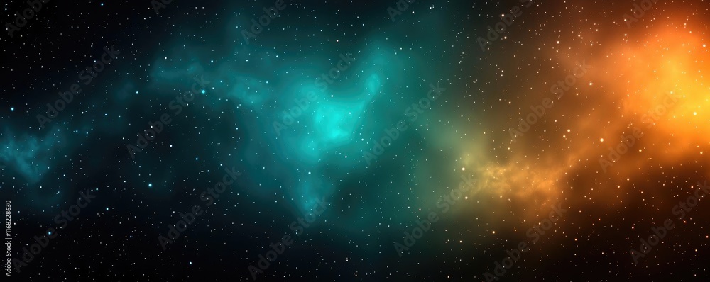 Naklejka premium Galaxy abstract background concept. Vibrant cosmic nebula with stunning colors in deep space, perfect for astronomical themes.