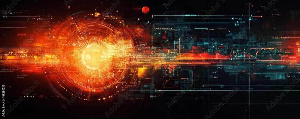 Obraz premium Concept Image of Web Design with Digital Elements, Generative AI