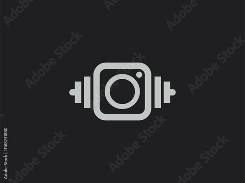 camera fitness icon logo design vector template