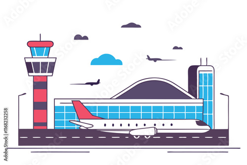 Airport illustration vector on white background


