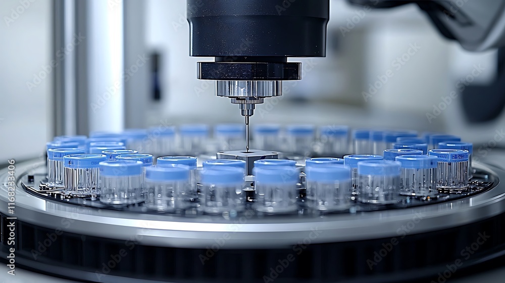 Automated Machine Processes Samples In A Circular Array Automated Machine Processes Samples In A Circular Array