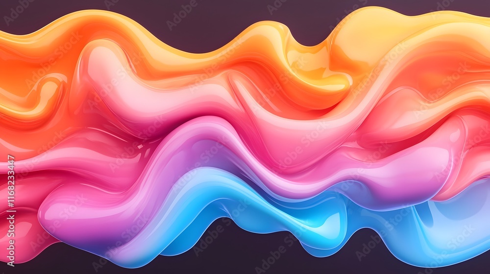 Vibrant Glowing 3D Textures Forming Cascading Digital Artwork Vibrant Glowing 3D Textures Forming Cascading Digital Artwork