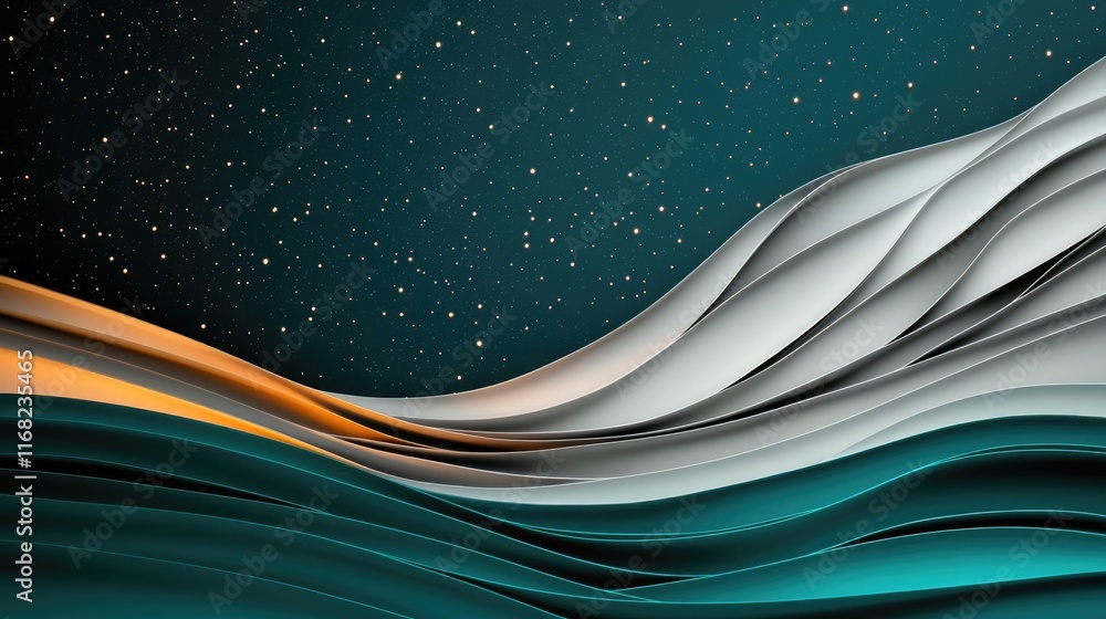 Fototapeta premium Galaxy abstract background concept. Dynamic abstract waves in vibrant colors create a mesmerizing visual experience.