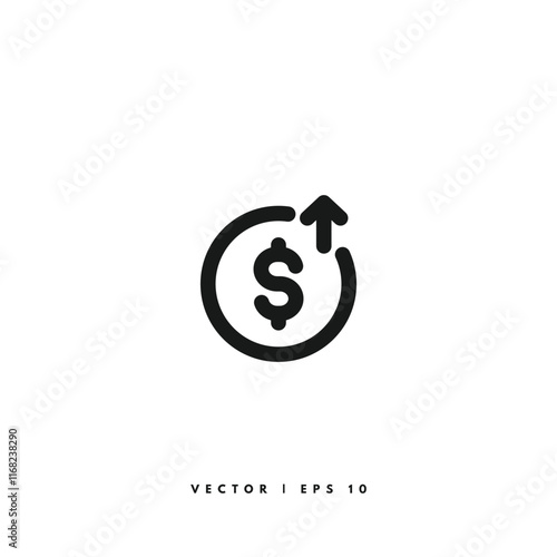 Dollar Rise Icon. Editable Stroke