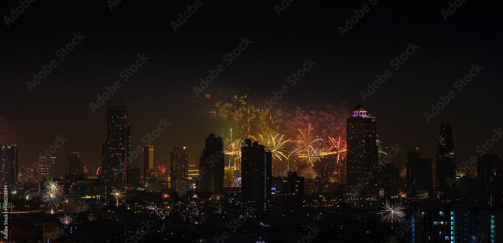 Fototapeta premium Fireworks Festival for New Year's Day #5