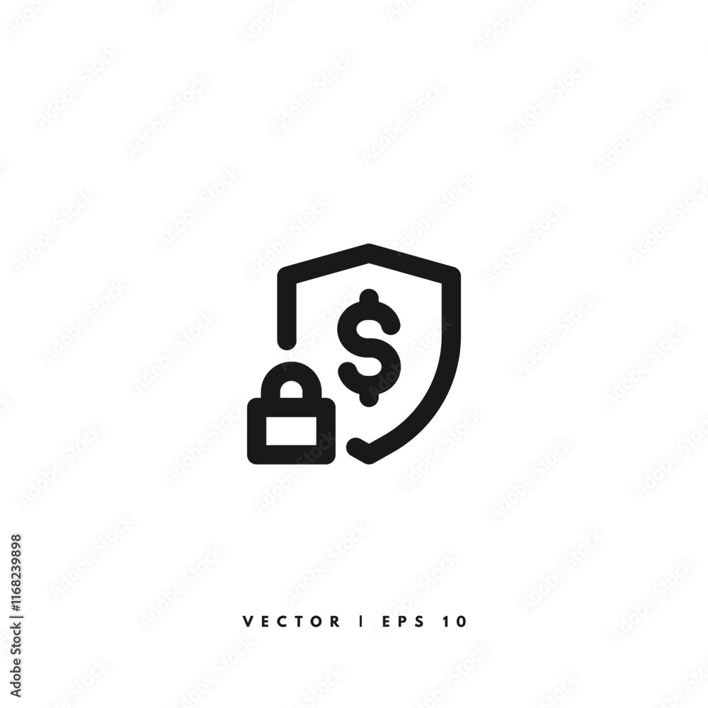 Money Protection Icon. Editable Stroke Money Protection Icon. Editable Stroke