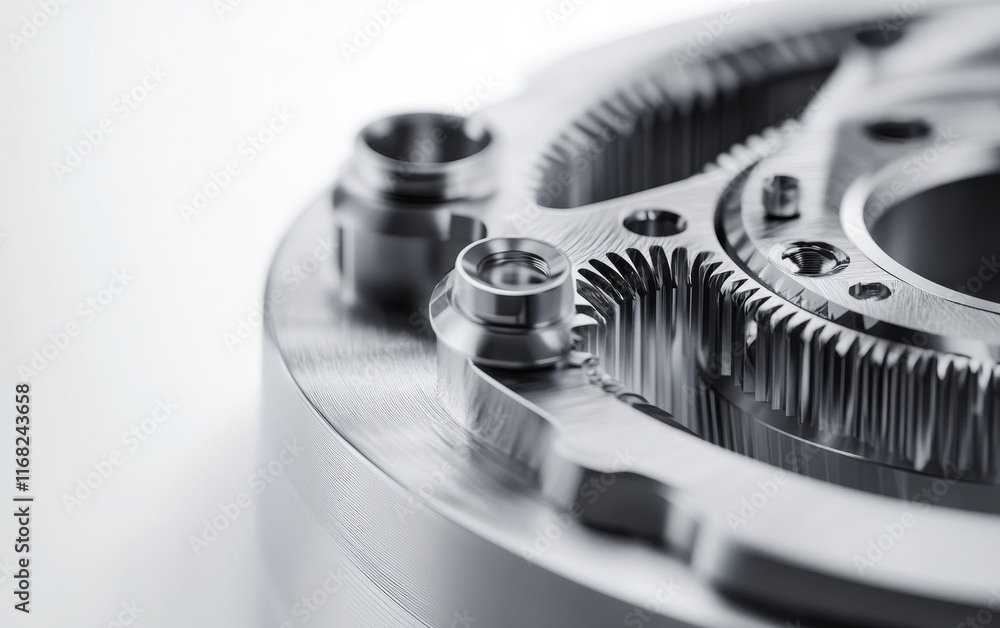 Close-up of a precision-engineered mechanical component showcasing intricate details. Close-up of a precision-engineered mechanical component showcasing intricate details.