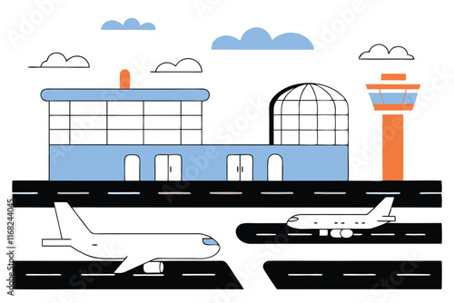 Airport illustration vector on white background


