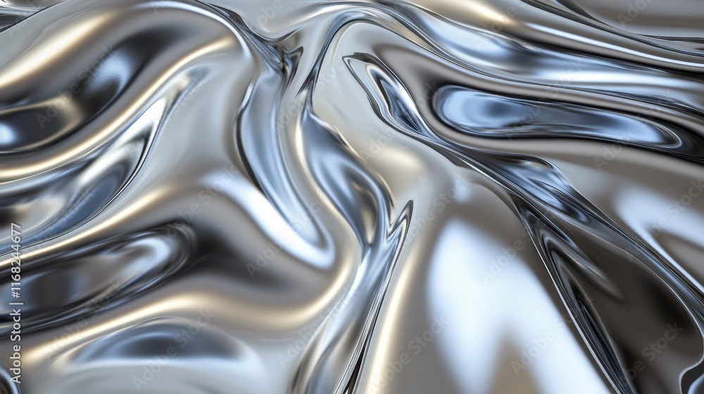 Silver metallic background with smooth, reflective surface