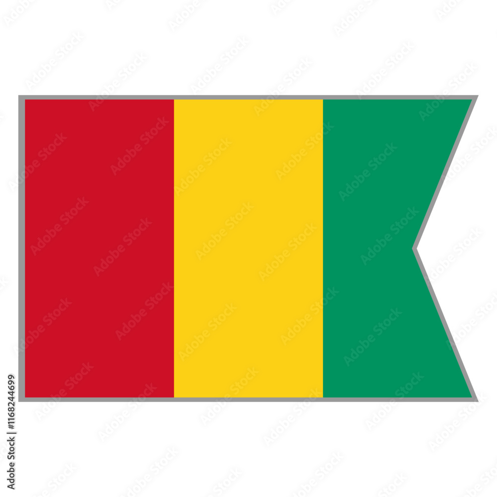 Guinea flag vector design and illustration , National flag country with original color, Pennon flag Guinea flag vector design and illustration , National flag country with original color, Pennon flag