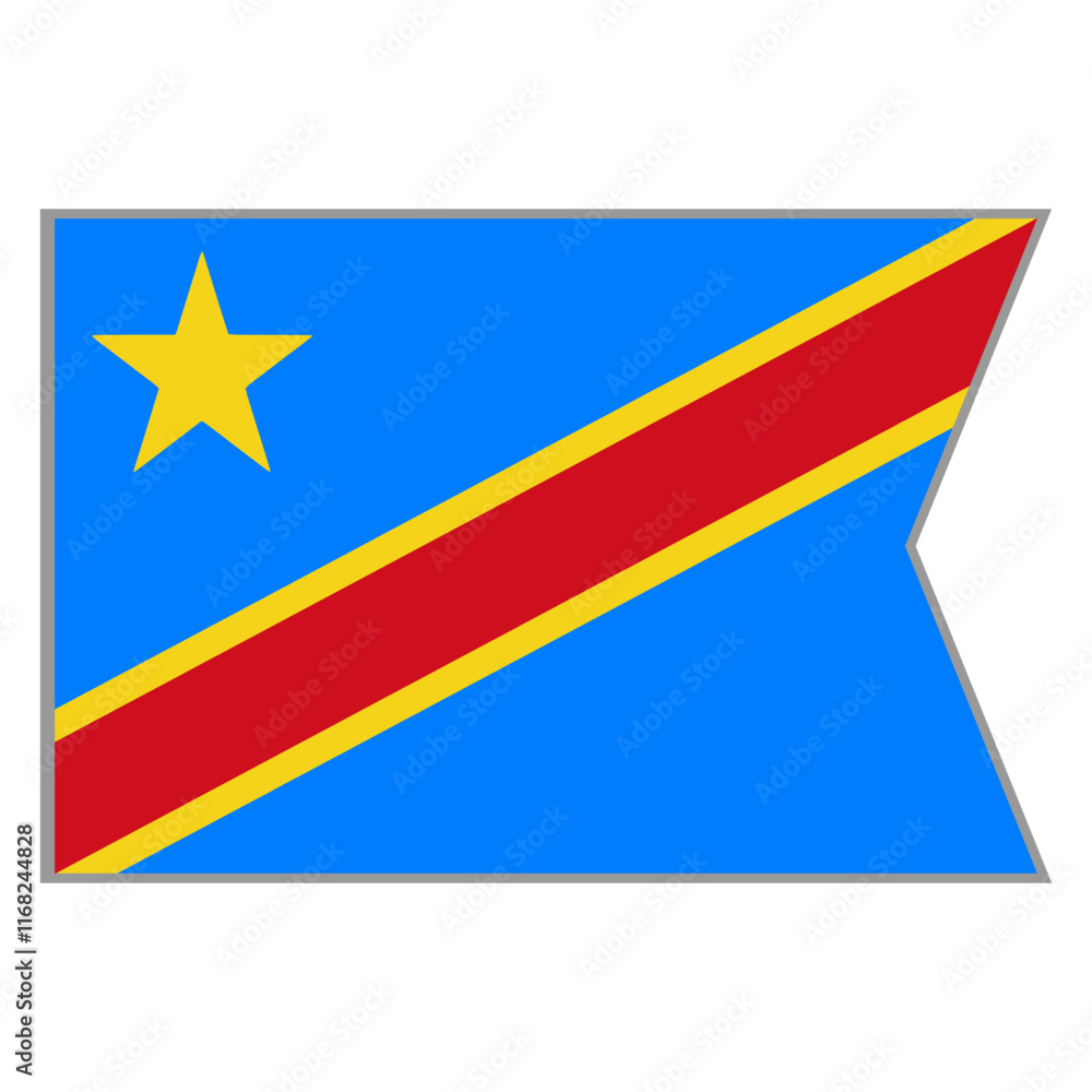 Fototapeta premium Congo flag vector design and illustration , National flag country with original color, Pennon flag