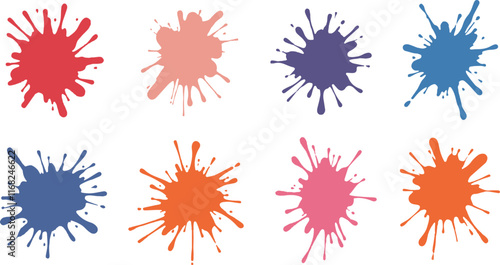 colorful vector brush splash illustration collection