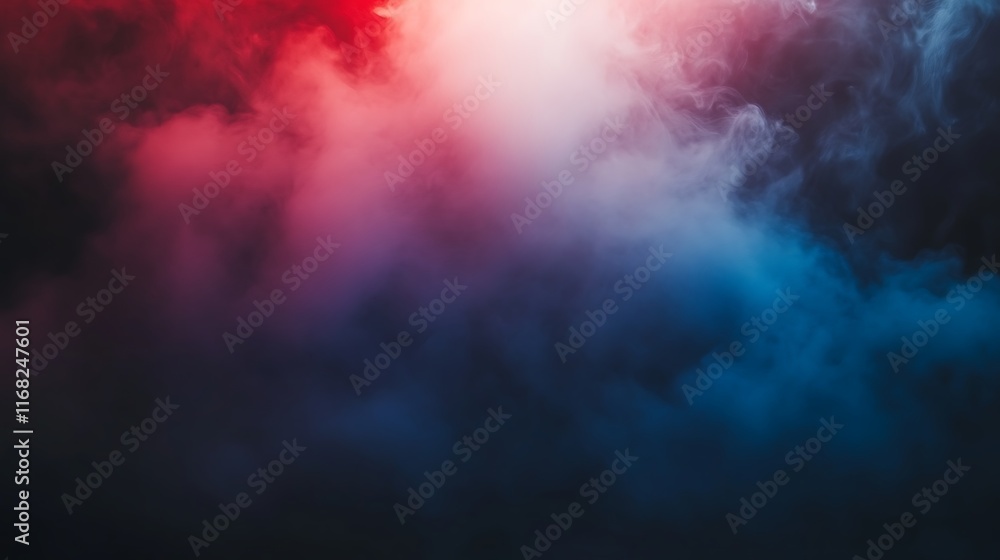 Abstract Smoke Clouds: Red, Blue, and White Hues in Dramatic Artistic Style Abstract Smoke Clouds: Red, Blue, and White Hues in Dramatic Artistic Style