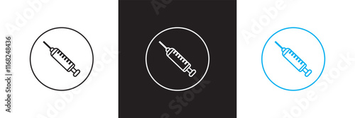 Syringe icon vector . injection icon. isolated on white and black background. vector illustration. EPS 10