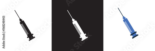 Syringe icon vector . injection icon. isolated on white and black background. vector illustration. EPS 10
