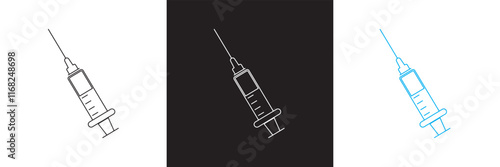 Syringe icon vector . injection icon. isolated on white and black background. vector illustration. EPS 10